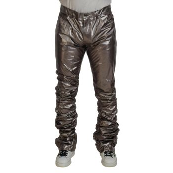 Dolce & Gabbana Metallic Pants with Logo Details 46 IT Men