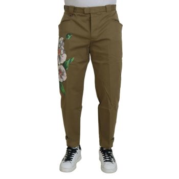 DOLCE & GABBANA Floral Chino Pants 44 IT Men