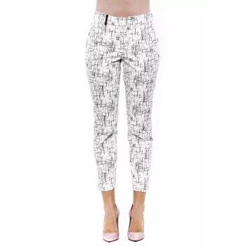 Printed Stretch Trousers with Slim Fit 42 IT Women