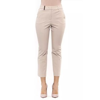 Classic Stretch Trousers with Front and Back Pockets 42 IT Women