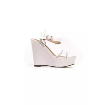 Transparent Band Wedge Sandal with Ankle Strap and Platform 38 EU Women