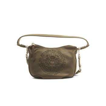 Army Green Shoulder Bag with Zip Closure and Internal Pockets One Size Women