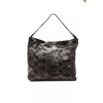 Python Print Leather Shoulder Bag One Size Women