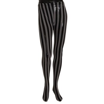 Striped Nylon Micro Mesh Tights with Logo Details M Women