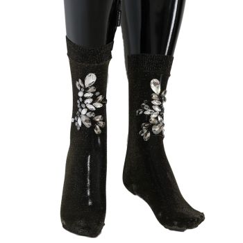 Embellished Stretch Mid Calf Stockings by Dolce & Gabbana M Women