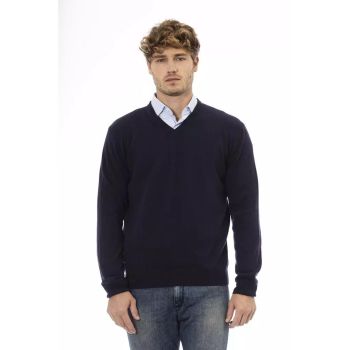 Sergio Tacchini Men's Blue Wool Sweater - L