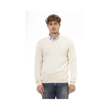 Sergio Tacchini Men's White Wool Sweater - L