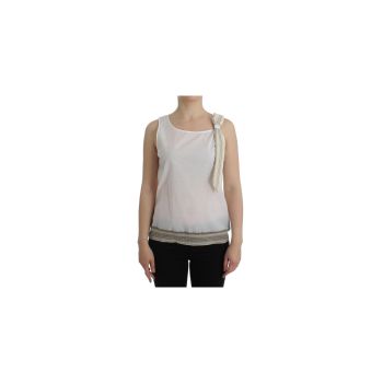 Ermanno Scervino White Cotton-blend Bow Top 46 IT Women