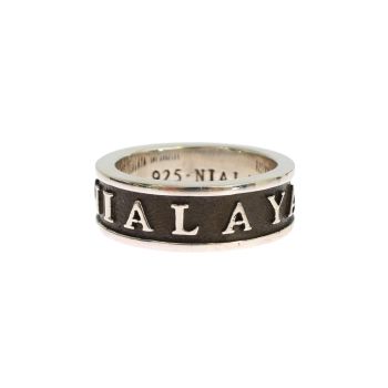 925 Sterling Silver Logo Ring 58 EU Men