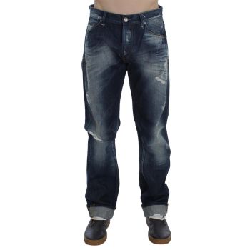 ACHT Mens Regular Fit Jeans with Logo Details W34 US Men