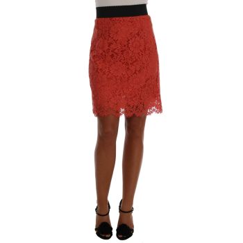 New Dolce & Gabbana Macrame Lace Skirt with Logo Details 38 IT Women