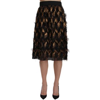 Elastic High Waist Skirt with Logo Details 44 IT Women