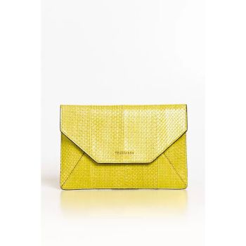 Enveloped in Precious Elaphe Leather: Classic Clutch with Perforated Details One Size Women