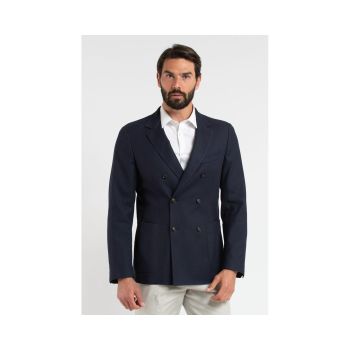 Trussardi Men's Blue Virgin Wool Blazer - 44 IT