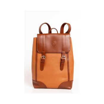 Trussardi Men's Brown Leather Backpack - One Size