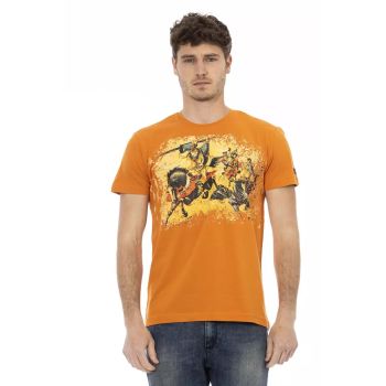 Printed Short Sleeve T-shirt with Round Neck S Men