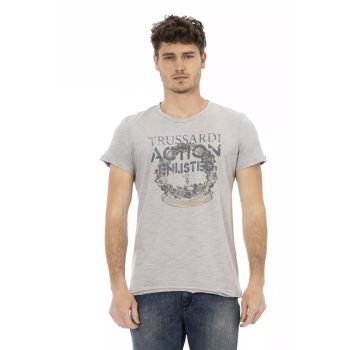 Short Sleeve T-shirt with Round Neck - Front Print L Men