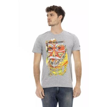 Short Sleeve T-shirt with Front Print 3XL Men