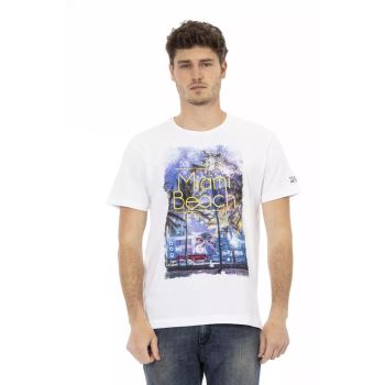 Front Print Short Sleeve T-shirt with Round Neck 3XL Men