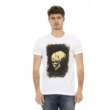 Short Sleeve Round Neck T-shirt with Front Print M Men