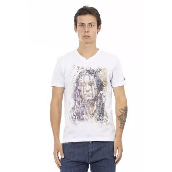 Short Sleeve T-shirt With V-neck - Front Print 3XL Men