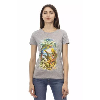 Trussardi Action Women's Gray Cotton Tops & T-Shirt - L