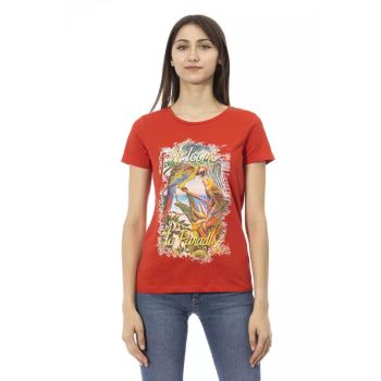 Trussardi Action Women's Red Cotton Tops & T-Shirt - M