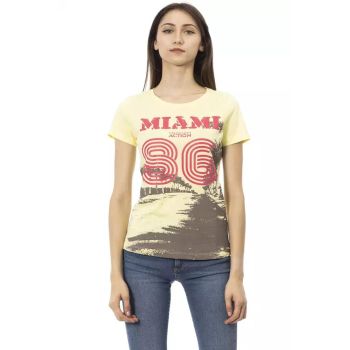 Trussardi Action Women's Yellow Cotton Tops & T-Shirt - L