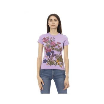 Trussardi Action Women's Elegant Purple Cotton Blend Tee - L