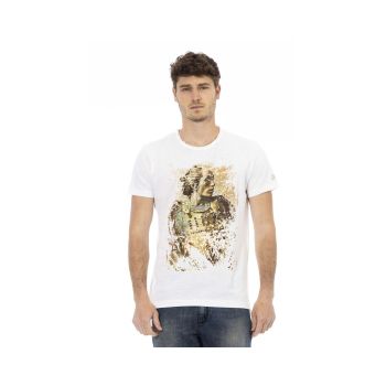 Trussardi Action Men's Elegant White Tee with Signature Print - M