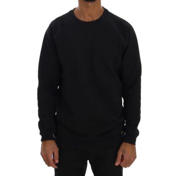 Cotton Crewneck Pullover Sweater with Logo Details L Men