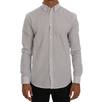 Frankie Morello Casual Shirt with Blue Stripes S Men