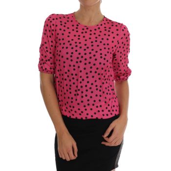 Enchanted Sicily Silk Blouse with Polka Dots 38 IT Women