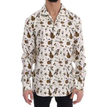 Exclusive Dolce & Gabbana Silk Jazz Motive Shirt 40 EU Men