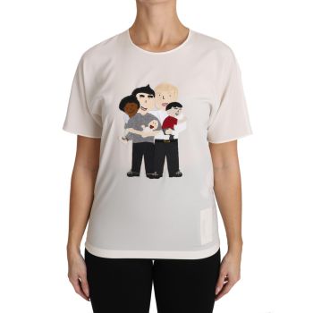 DOLCE & GABBANA Figure Family Silk T-Shirt 36 IT Women