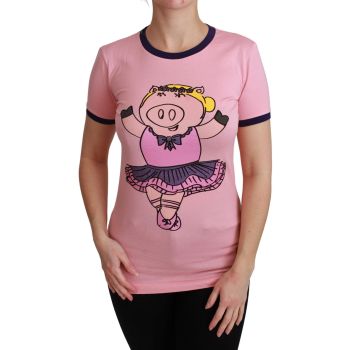 Year of the Pig 2019 Crewneck Short Sleeve T-shirt by Dolce & Gabbana 36 IT Women