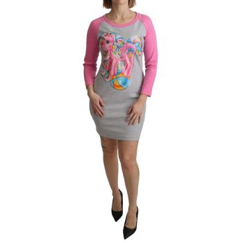 Crew Neck 3/4 Sleeve Sweater Dress with My Little Pony Motive 36 IT Women