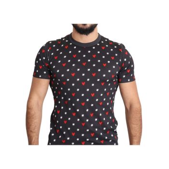 Gorgeous Dolce & Gabbana Dark Gray Hearts Print T-Shirt 48 IT Men