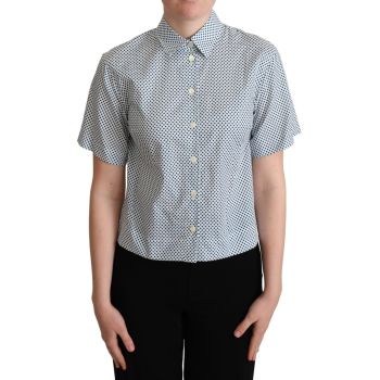 Polka Dot Collared Shirt - Blue 40 IT Women