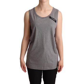 Gray Round Neck Sleeveless Tank by Dolce & Gabbana 38 IT Women