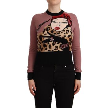 Pullover Crewneck Sweater with Multicolor Sartoria Motif 38 IT Women