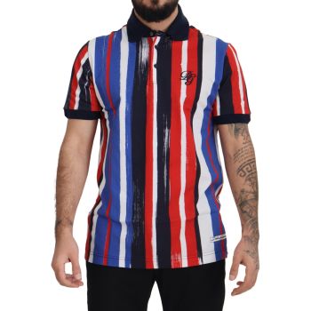 100% Authentic Dolce & Gabbana Striped Polo T-Shirt 46 IT Men