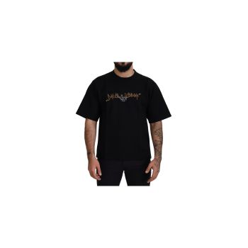 Authentic Dolce & Gabbana Black Logo T-Shirt 44 IT Men