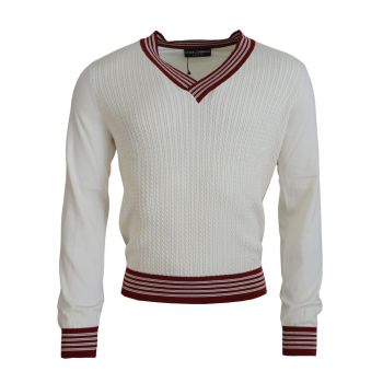 Silk-Cotton V-Neck Sweater with Logo Details 52 IT Men