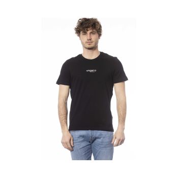 Ungaro Sport Men's Sleek Black Cotton Crew Neck T-Shirt - XL