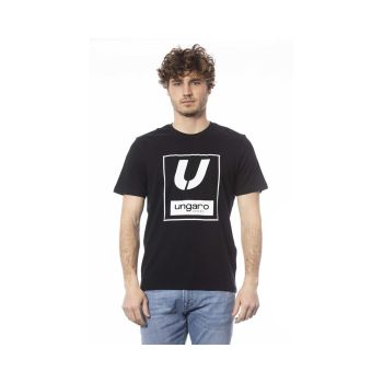 Ungaro Sport Men's Sleek Black Cotton Crew Neck Tee - L