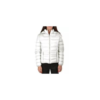 Technical Fabric Womens Jacket with Drawstring Hood and Zip Closure L Women