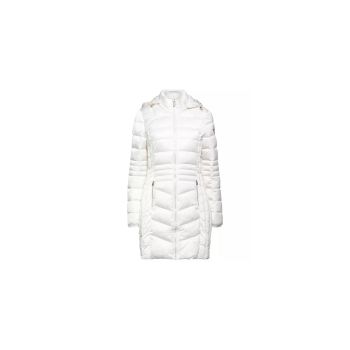 Quilted Technical Fabric Jacket with Wrap-around Collar and Zipper Closure L Women