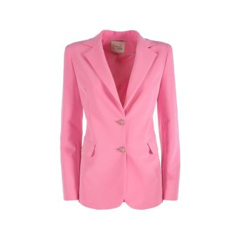 Yes Zee Women's Pink Nylon Suits & Blazer - L