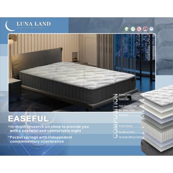 LUNALAND Easeful Eco Spay Foam Pocket Spring 20CM Single Hybrid Mattress